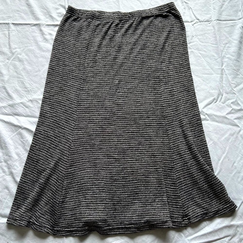 En Creme Grey Striped Midi Skirt - Size M